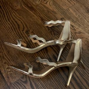J.Crew Gold Sandal Heels.